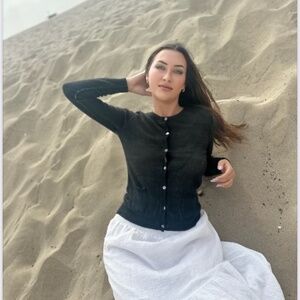 Parker Blue Cashmere Buttoned Sweater
